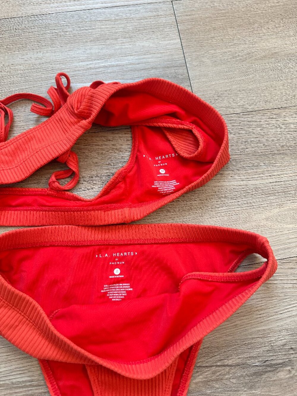 LA Hearts by PacSun Bikini Set in Red Size Medium/Small - Picture 2 of 2